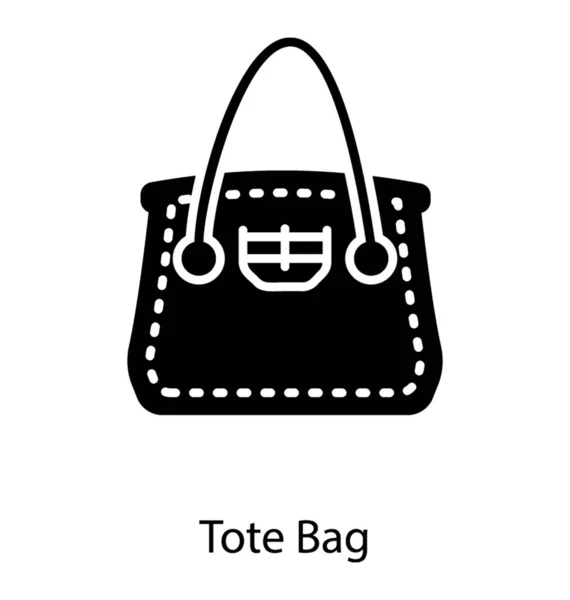 Tote Bag Icon Solid Design — Stock Vector
