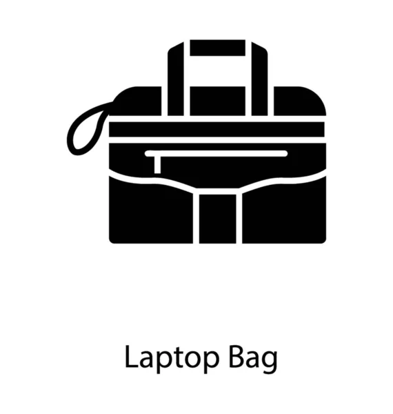 Ícone Saco Laptop Design Sólido —  Vetores de Stock