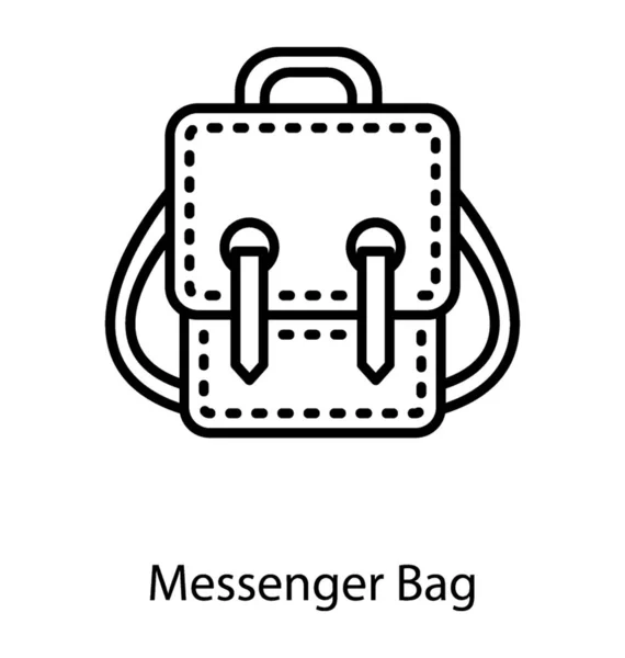 Τσάντα Messenger Σχεδίαση Εικονιδίου Διάνυσμα Γραμμής — Διανυσματικό Αρχείο