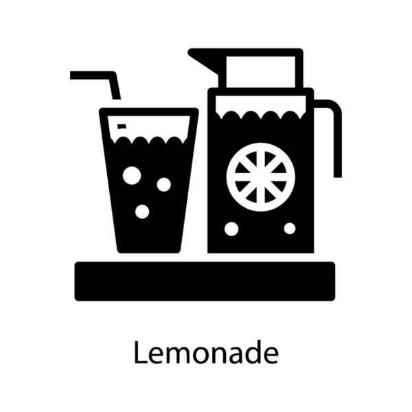Limonade Getränk Symbol Glyphen Vektor — Stockvektor