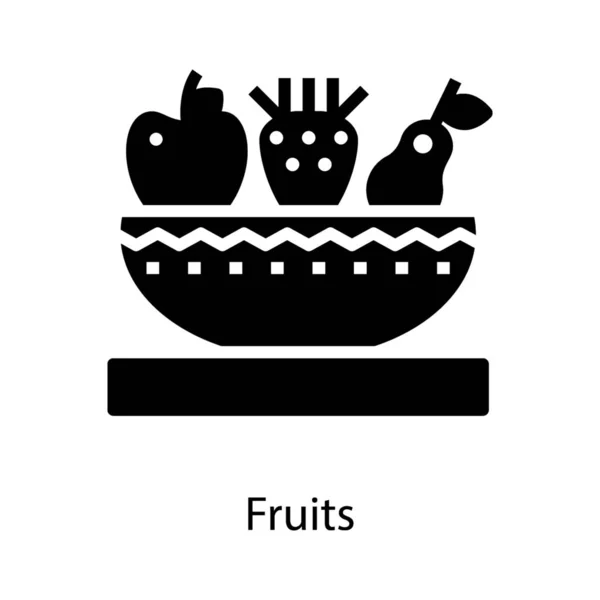 Icono Cubo Frutas Orgánicas — Vector de stock
