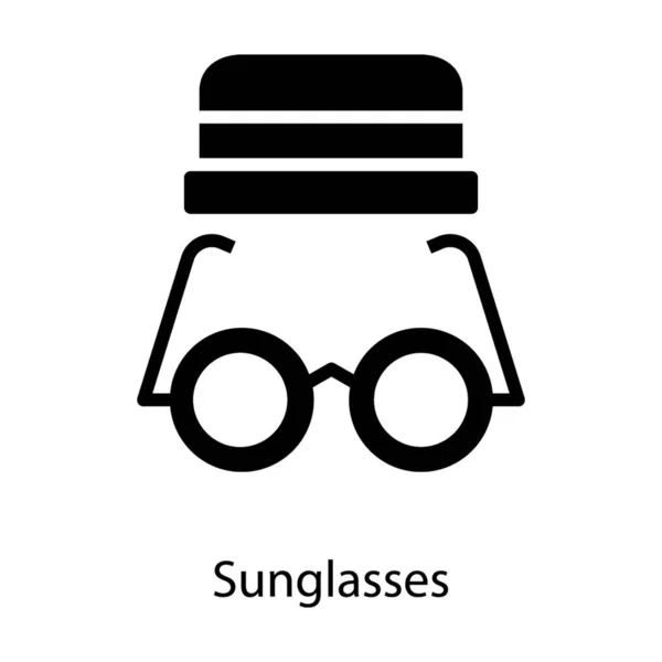 Ícone Óculos Design Glifo — Vetor de Stock