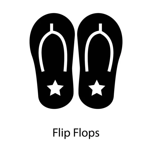 Flip Flop Icon Glyph Vector — Stock Vector