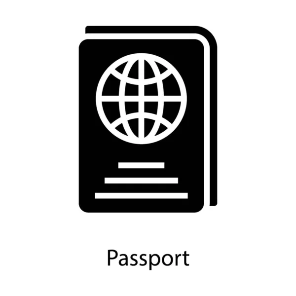 Icône Passeport Dans Vecteur Glyphe — Image vectorielle