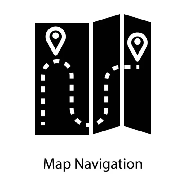 Icône Localisation Carte Dans Conception Glyphe — Image vectorielle