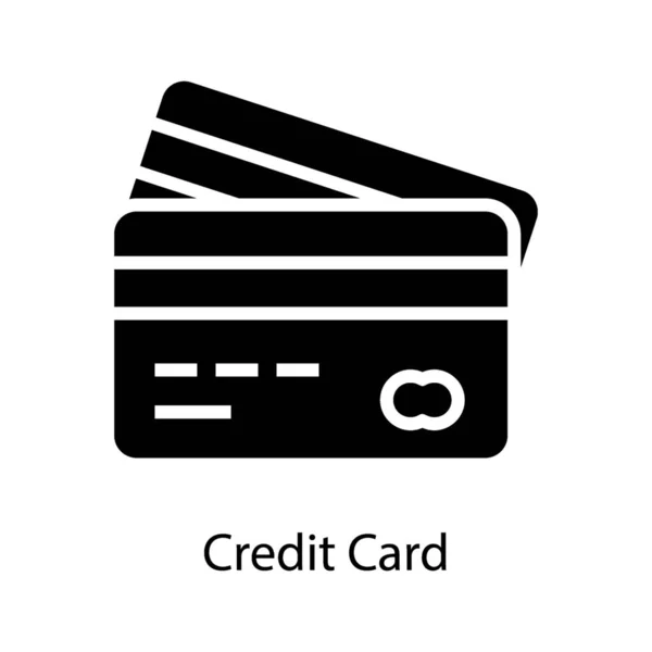 Creditcard Pictogram Geïsoleerd Witte Achtergrond — Stockvector