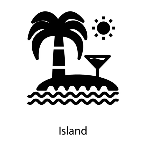 Пляжна Пальма Вектор Гліфі Дизайну — стоковий вектор