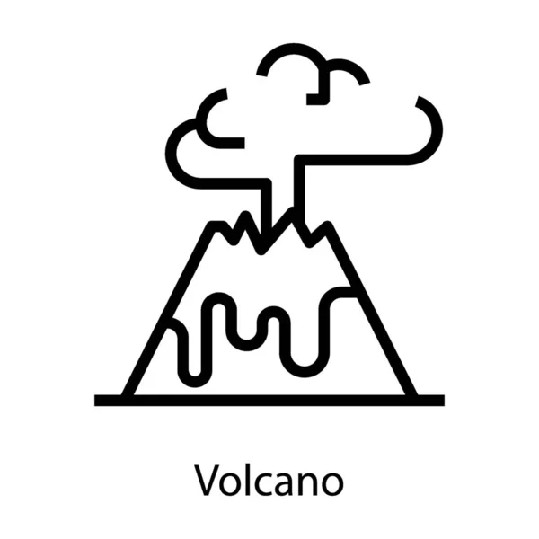 熔岩喷发火山在行图标 — 图库矢量图片
