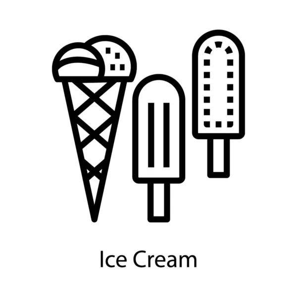 Ice Cream Cone Icon Line Vector — Stock Vector