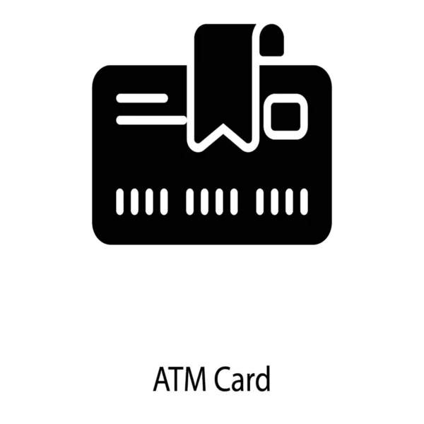 Atm Kort Glyph Design — Stock vektor