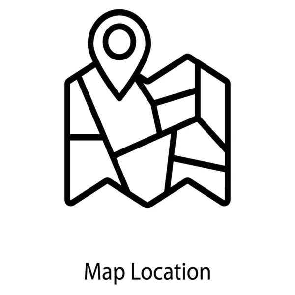Pictogram Voor Kaart Locatie Lijn Ontwerp — Stockvector