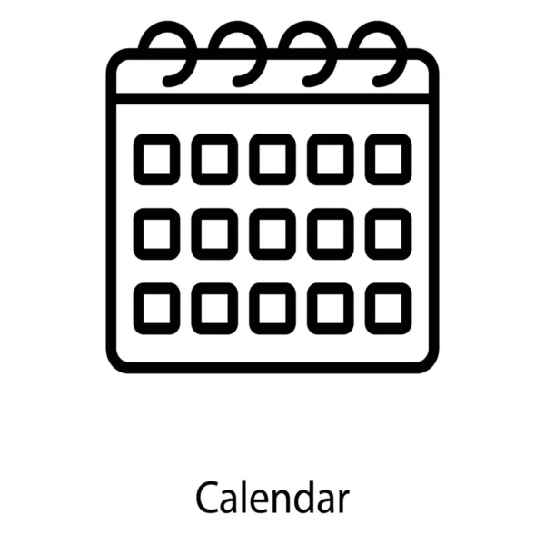 Icono Del Calendario Diseño Línea — Vector de stock