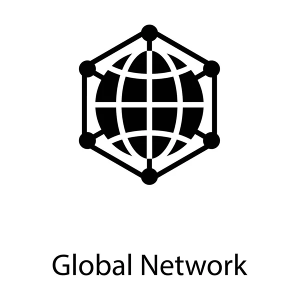 Solides Design Des Globalen Netzwerkvektors — Stockvektor