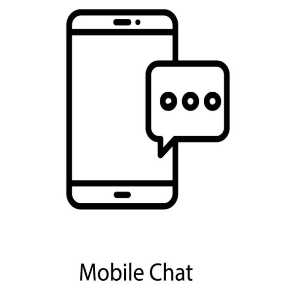 Mobile Chat Icon Line Vector Design — Stock Vector