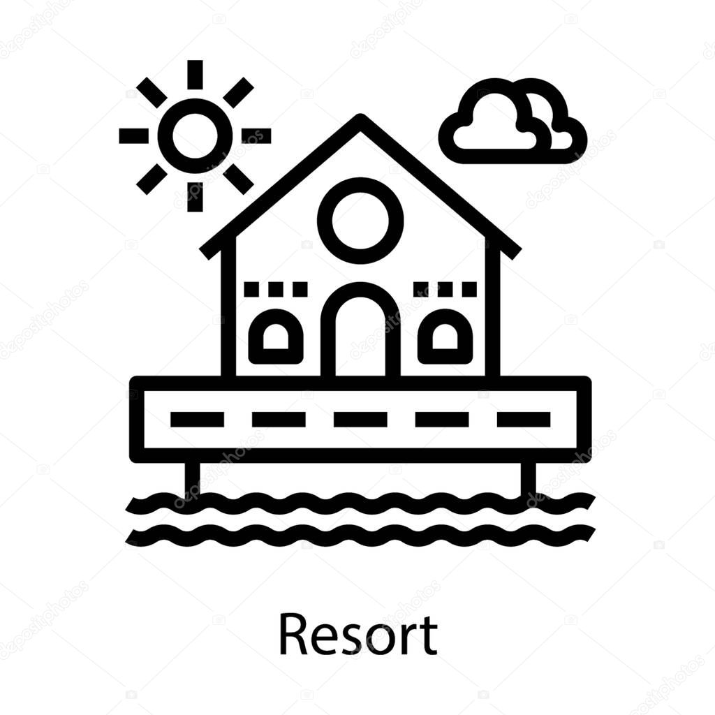 Vacation stop resort in line  vector 