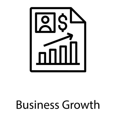 Finansal büyüme analizi çizgi simgesi