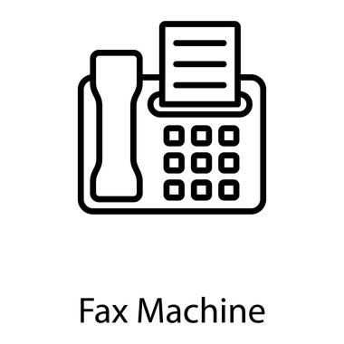 Satır tasarımında faks makinesi vektörü 