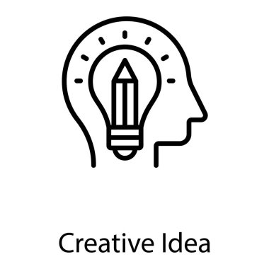 Çizgi tasarımında yaratıcı fikir vektörü 