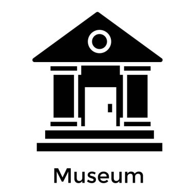 Katı tasarımda müze binası vektörü 