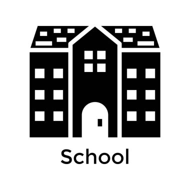 Katı tasarımda okul binası vektörü 