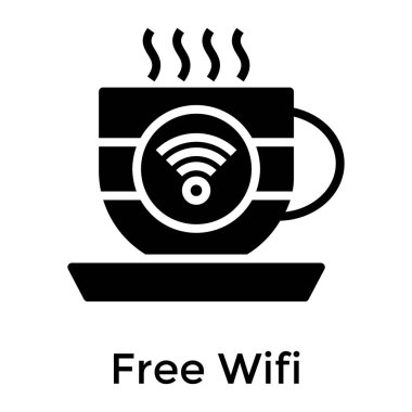 Katı tasarımda ücretsiz wifi vektör 