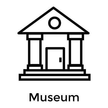 Sıra tasarımında müze binası vektörü 