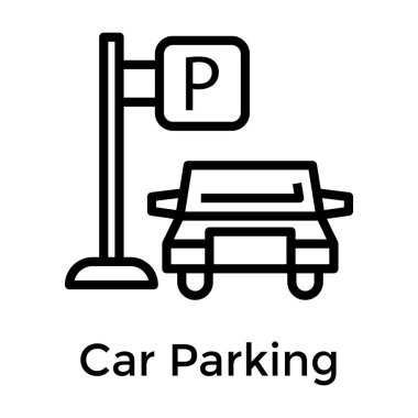 Sıra vektörü içinde otopark yeri 