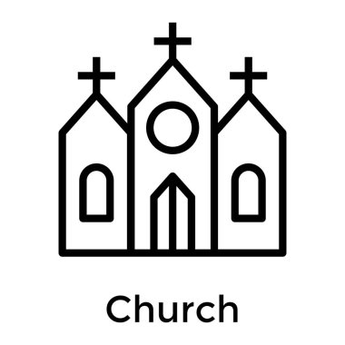 Kilise bina vektör hattı tasarımı 