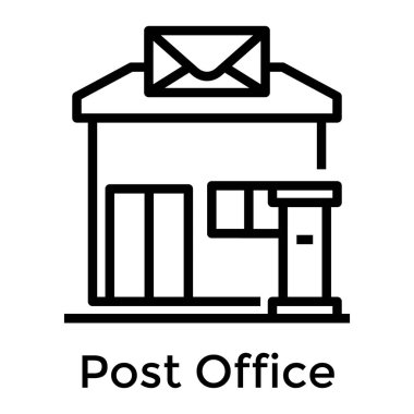 Satır vektöründeki postane binası simgesi 