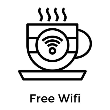 Satır tasarımında ücretsiz wifi vektörü 