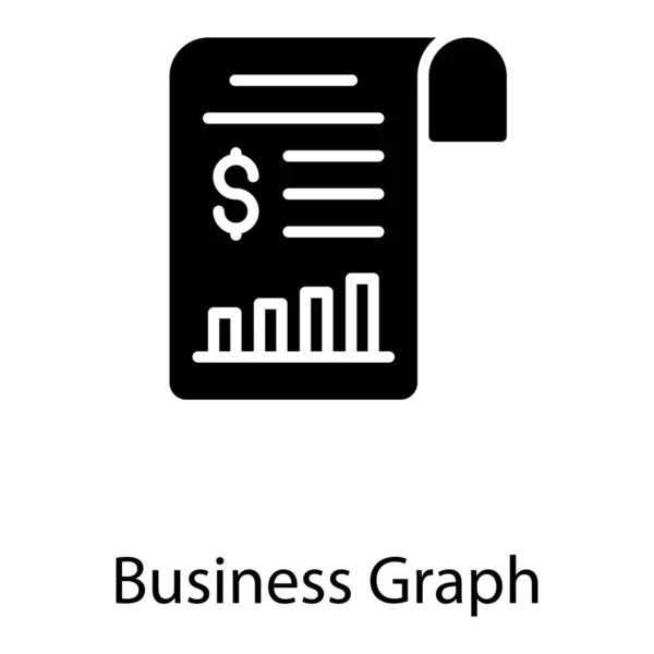 Informe Crecimiento Financiero Icono Sólido — Vector de stock