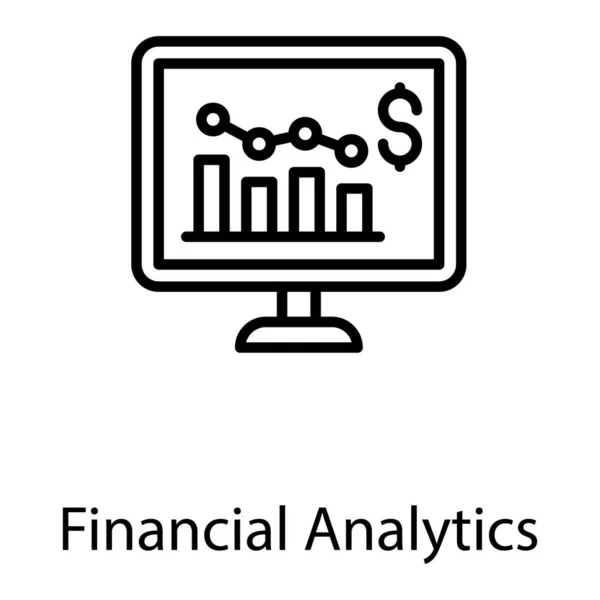 Online Finanzanalyse Liniendesign — Stockvektor