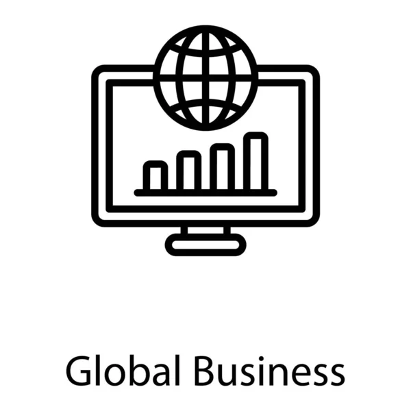 Linie Globales Geschäftsvektordesign — Stockvektor
