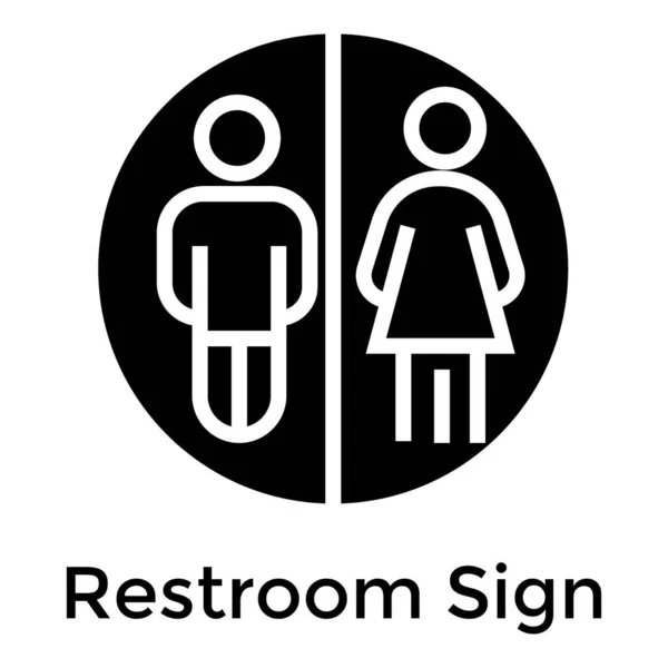 Restroom Podepsat Vektor Pevném Designu — Stockový vektor