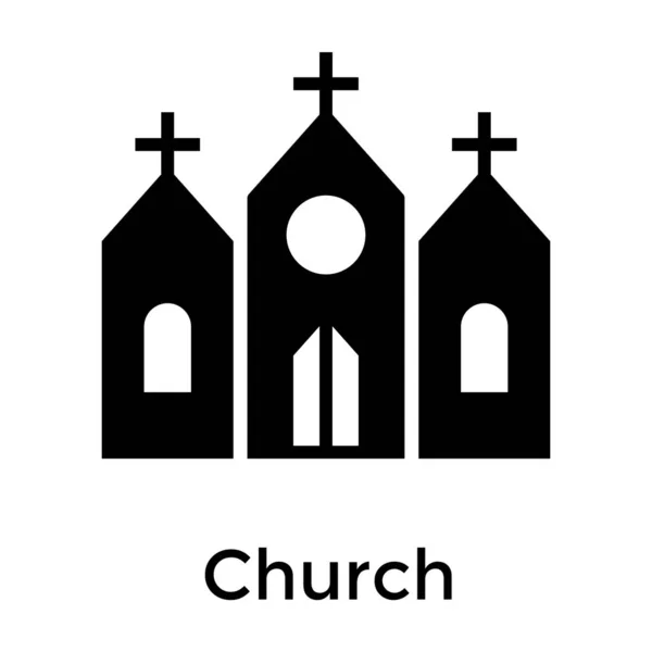 Kirche Gebäude Vektor Glyphen Design — Stockvektor