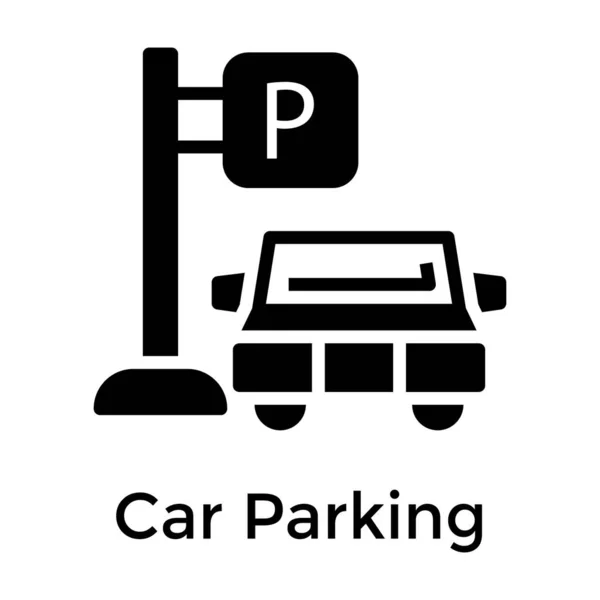 Parkovací Místo Parkovišti Glyfu — Stockový vektor
