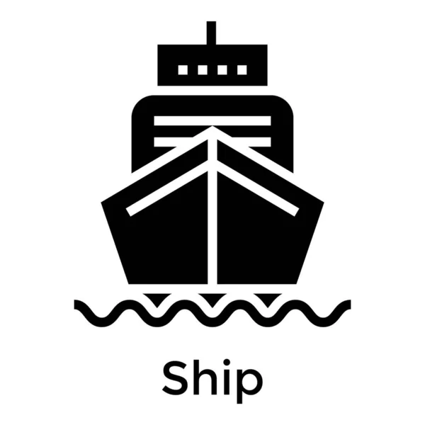 Cruise Ship Solid Design — Stock Vector