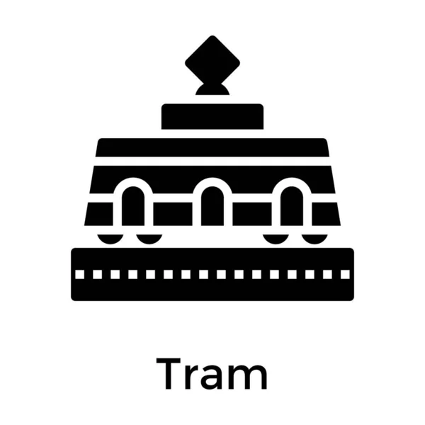 Diseño Vector Parada Tranvía Sólido — Archivo Imágenes Vectoriales