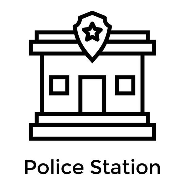 Polizeistation Vektor Zeilenvektor — Stockvektor