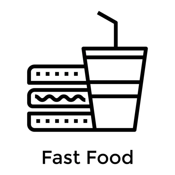 Fast Food Vektor Liniendesign — Stockvektor