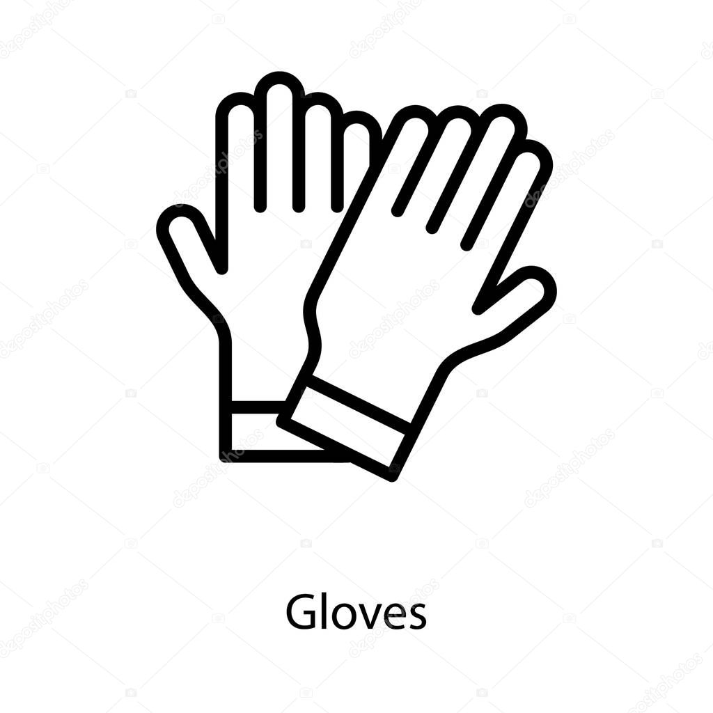 Hand gloves vector in line design 