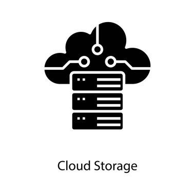 Glyph tasarımında bulut depolama simgesi 