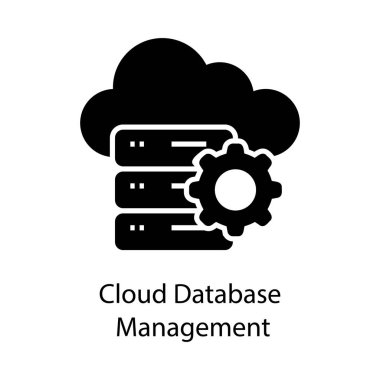 Glyph tasarımında bulut veritabanı yönetimi simgesi 