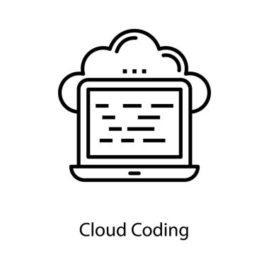Satır tasarımında bulut kodlama simgesi 