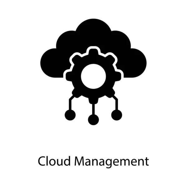 Cloud Management Symbol Glyphen Design — Stockvektor