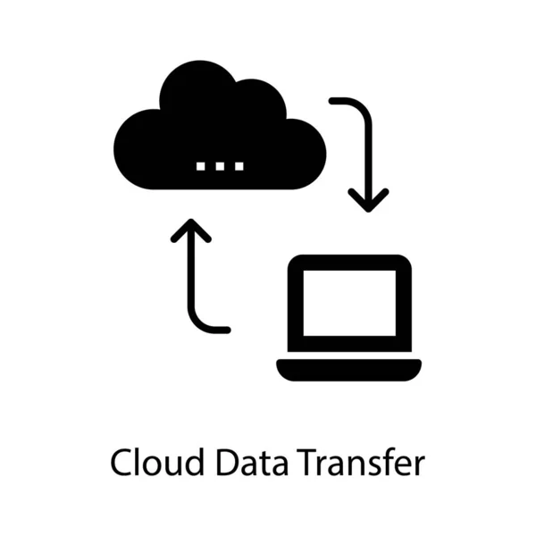 Transferência Dados Nuvem Design Glifo — Vetor de Stock