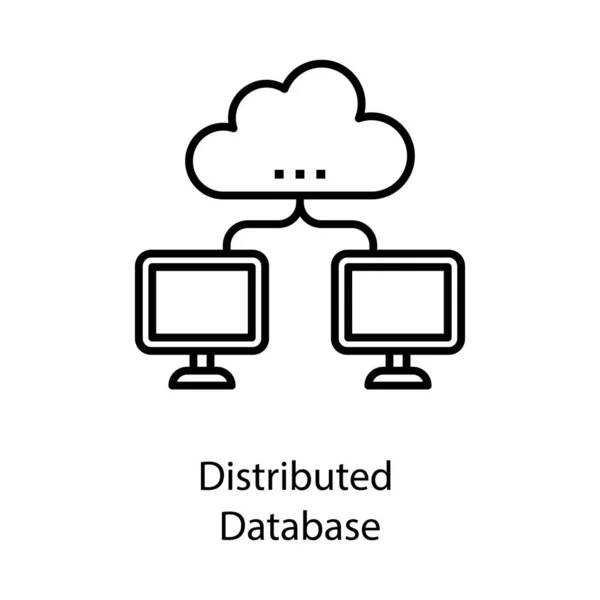 Icono Base Datos Distribuida Línea — Vector de stock