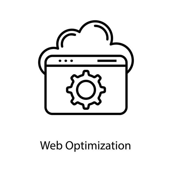 Optimización Web Nube Diseño Línea — Archivo Imágenes Vectoriales