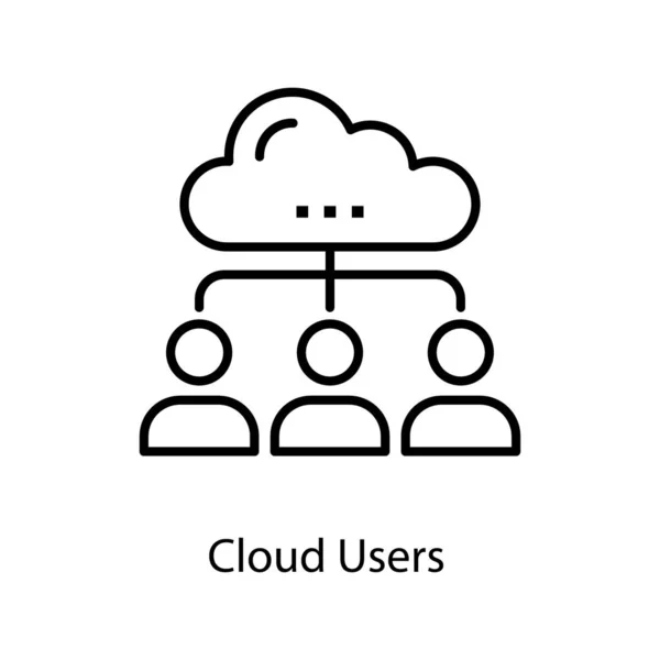 Interconnexion Cloud Dans Conception Ligne — Image vectorielle