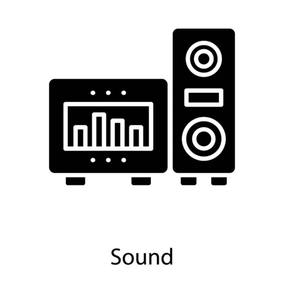 Lautsprecher Soundsystem Glyphen Symbol — Stockvektor